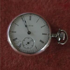 Vintage Running Elgin Sterling Silver Pocket Watch